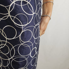 Load image into Gallery viewer, Sunny Dress Navy Circles Silk