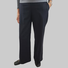 Load image into Gallery viewer, Marlena Pant Wool Pinstripe Midnight