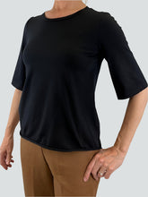 Load image into Gallery viewer, Charlotte Top Cotton Jersey Black