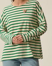 Load image into Gallery viewer, Des Petits Hauts Filly Milk/Kale Stripe