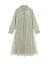 Charger l'image dans la galerie, JNBY A-Line Mesh Long-Sleeve Dress Grey