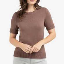 Charger l'image dans la galerie, YAYA Knitted Sweater Short Sleeve Brown