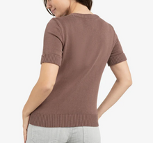Charger l'image dans la galerie, YAYA Knitted Sweater Short Sleeve Brown
