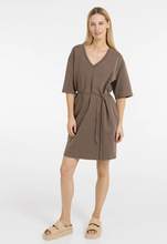 Charger l'image dans la galerie, YAYA Vneck Jersey Dress Brown