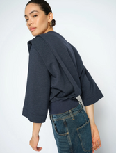 Load image into Gallery viewer, Mos Mosh Mae O-3/4 Sleeve Sweatshirt Salute Navy