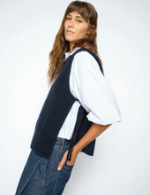 Load image into Gallery viewer, Mos Mosh Thora Tie Knit Vest Salute Navy