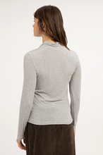 Load image into Gallery viewer, YAYA Top with Scarf Collar Grey
