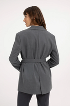 Load image into Gallery viewer, YAYA Wrap Blazer with Belt Grey
