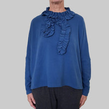 Load image into Gallery viewer, Neirami Pullover with Ruffles Blue