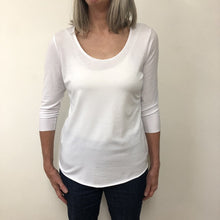 Charger l'image dans la galerie, Dominique Tee  3/4 sleeve Tencel Jersey White
