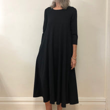Load image into Gallery viewer, Sarah dress in Black LW ponte with 3/4 sleeves