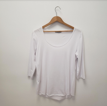 Charger l'image dans la galerie, Dominique Tee  3/4 sleeve Tencel Jersey White