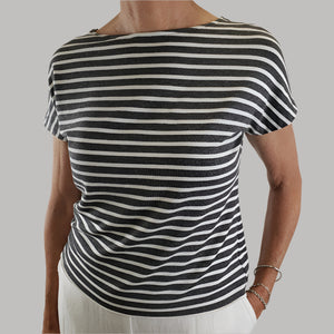 Sage Striped Bamboo Terry Grey/White