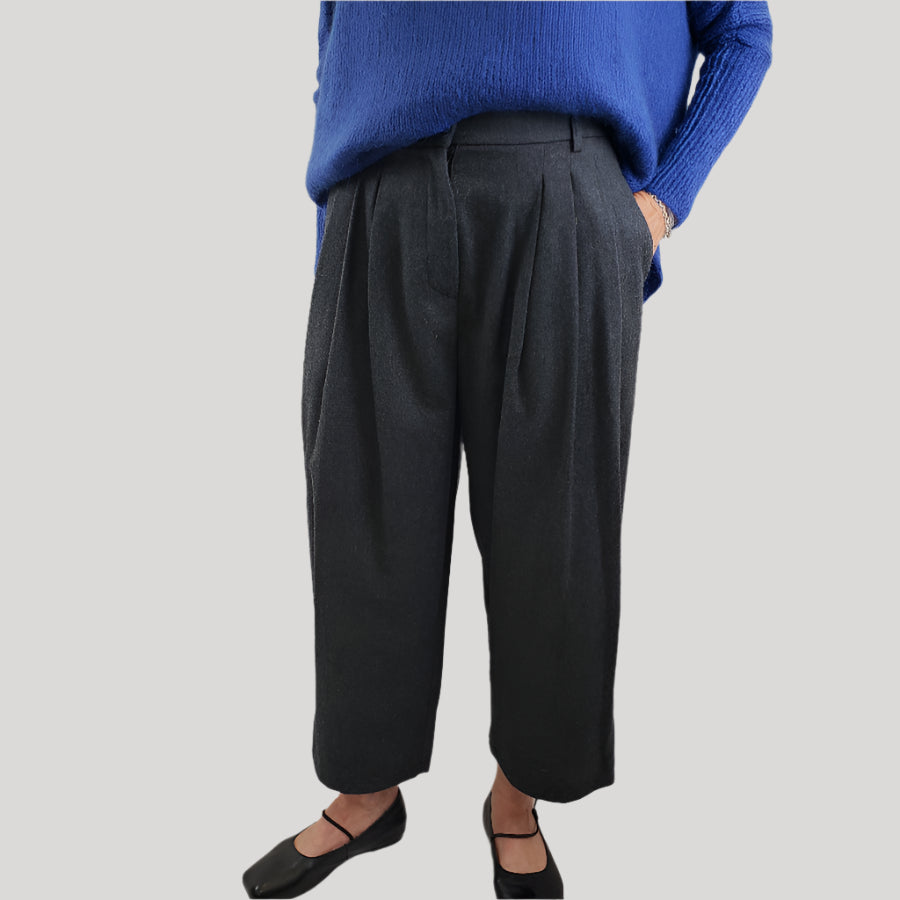 Neirami Pleated Trouser Grey