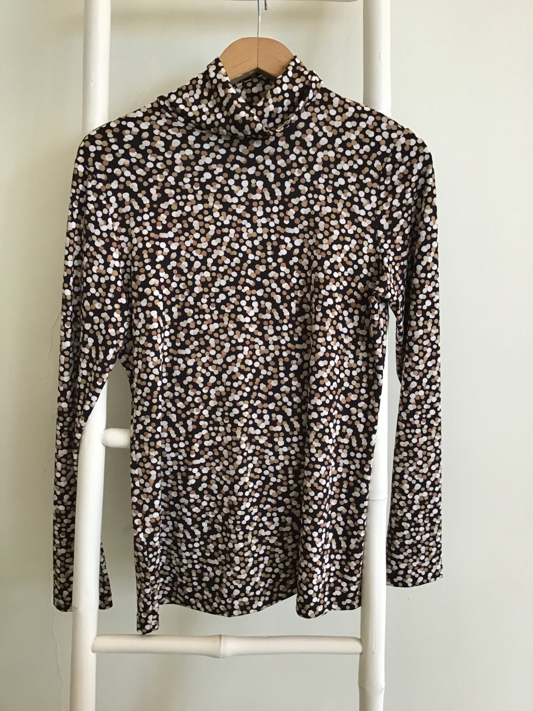 Samie Top Polyknit brown polkadots