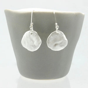 Orange Avocado Silver Molten Earrings