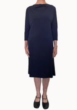 Load image into Gallery viewer, Emilia Dress Polyknit Navy
