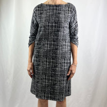 Load image into Gallery viewer, Sonata Dress Grid Knit Black/White
