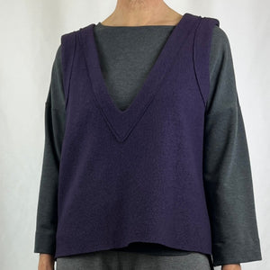 Victoire Vest in Boiled Wool Purple