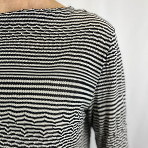 Basha Top Black/White Striped Knit