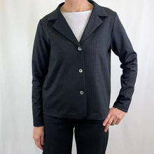 Load image into Gallery viewer, Candice Jacket Pinstripe Ponte Black and White
