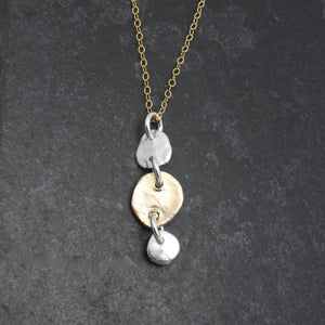 Orange Avocado Tri-Molten Pendant Necklace