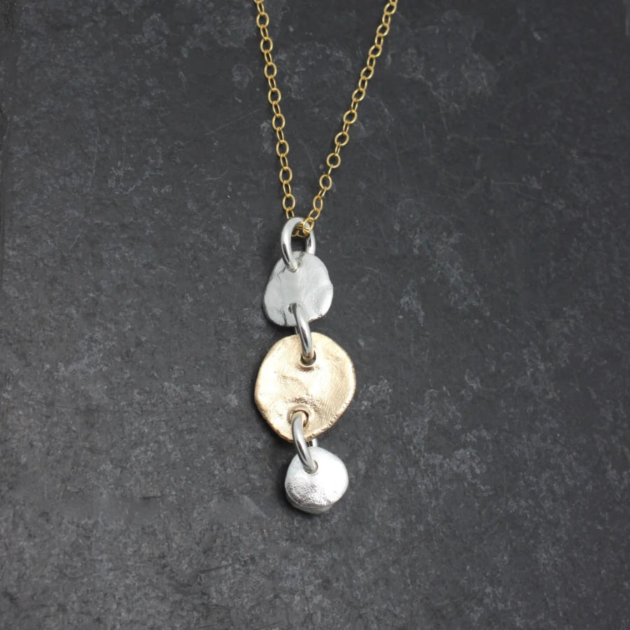 Orange Avocado Tri-Molten Pendant Necklace