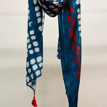 Load image into Gallery viewer, Kemi Scarf Tassels Red Border
