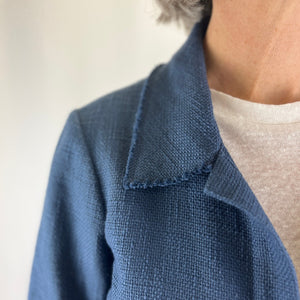 Rula Jacket Blue Cotton Tweed