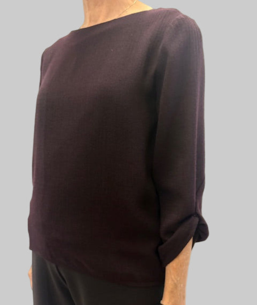 Macie Crinkle Wool Burgundy