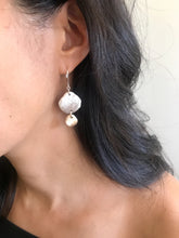 Load image into Gallery viewer, Orange Avocado Bold Silver and Bronze Molten Earrings

