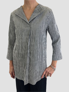 Melody Tunic Cotton Stripe Grey/White