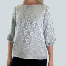 Load image into Gallery viewer, Scarlet Top Ivory Circles Silk
