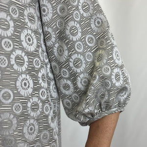 Scarlet Top Ivory Circles Silk