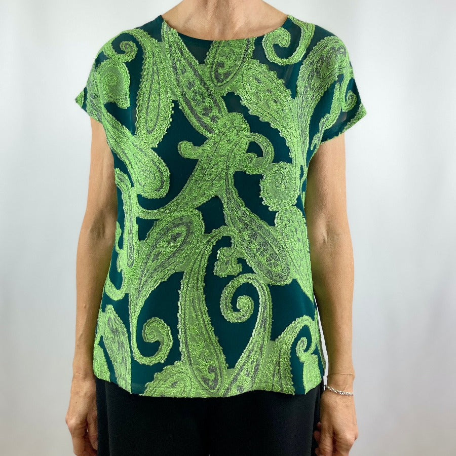 Tosh Top Green Paisley