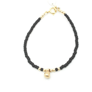 Orange Avocado Arctic Blossoms Jet and Bronze Petite Bud Bracelet
