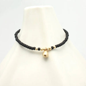 Orange Avocado Arctic Blossoms Jet and Bronze Petite Bud Bracelet