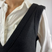 Load image into Gallery viewer, Victoire Vest in Boiled Wool Black
