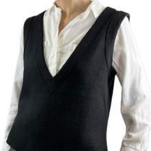 Load image into Gallery viewer, Victoire Vest in Boiled Wool Black
