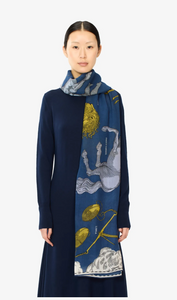 Inoui Editions scarf 100 Astrologie Blue Canard