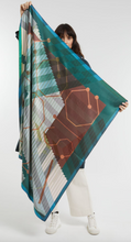 Load image into Gallery viewer, Blue Green Dédale Scarf
