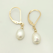 Load image into Gallery viewer, Orange Avocado Baroque Pearl Earrings
