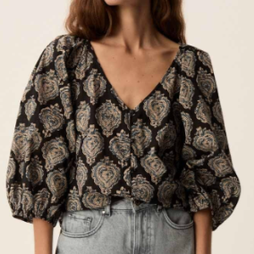 Des Petits Hauts Sirius Blouse Valentine Print