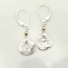 Load image into Gallery viewer, Orange Avocado Boulder Freeform Silver Earrings
