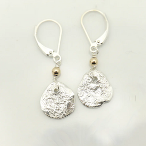 Orange Avocado Boulder Freeform Silver Earrings
