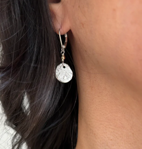 Orange Avocado Boulder Freeform Silver Earrings