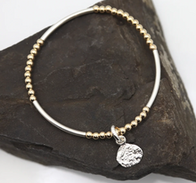 Load image into Gallery viewer, Orange Avocado Gold Bead and Boulder Charm Bracelet
