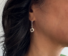 Load image into Gallery viewer, Orange Avocado Boulder Silver Link Earrings
