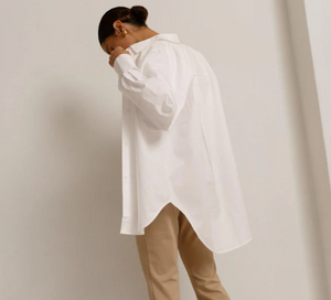 Paper Label Classic Oversized Shirt White