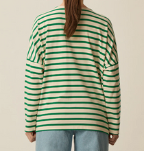 Load image into Gallery viewer, Des Petits Hauts Filly Milk/Kale Stripe
